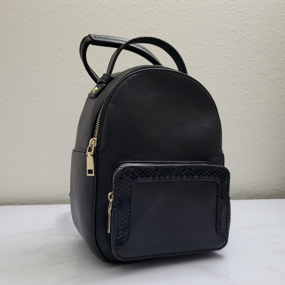 Urban Expressions - Black Leather Backpack